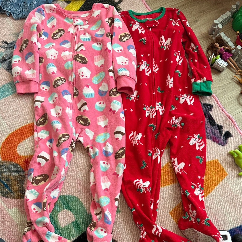 Carter's Pink and Red Cupcake and Holiday Footies